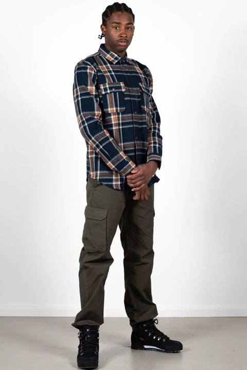 Fat Moose Adrian Cotton Check Shirt Navy Check