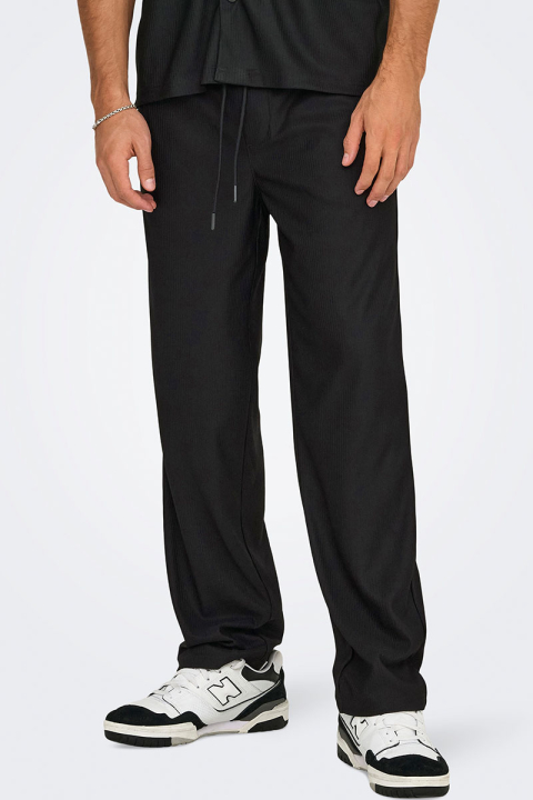 ONLY & SONS Sinus Loose Plizze Pants Black