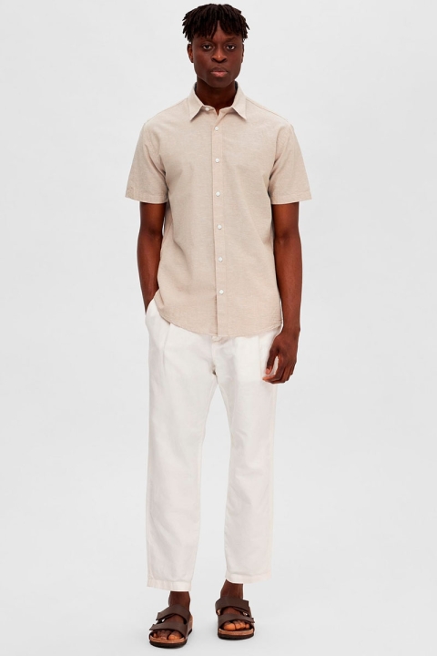 Selected Regular New Linen Shirt SS Pure Cashmere