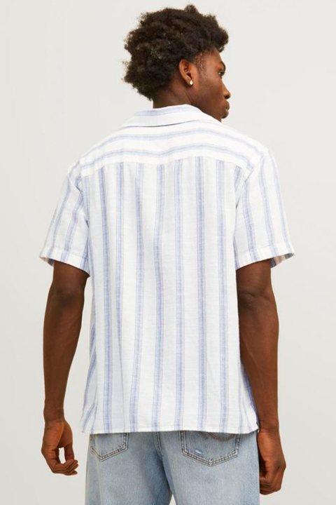 Jack & Jones Noto Stripe Resort Shirt SS Cloud Dancer