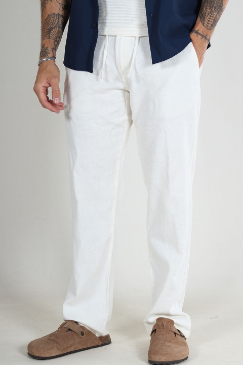 Selected Brody Straight Fit Linen Pants Cloud Dancer