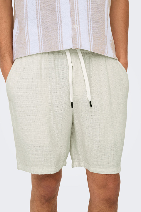 ONLY & SONS Tel Latham Linen Shorts Cloud Dancer