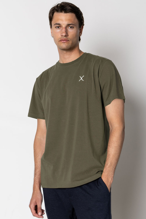 Clean Cut Copenhagen Cross Logo Organic Tee Army