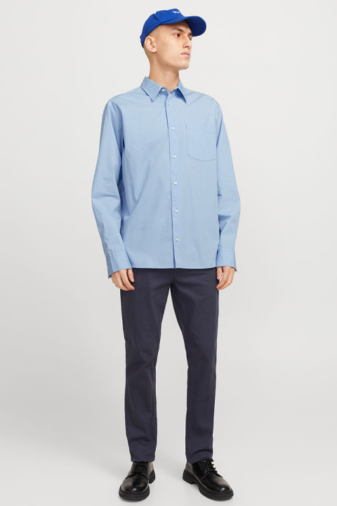 Jack & Jones Cody Relaxed Fit Poplin LS Shirt Chambray Blue