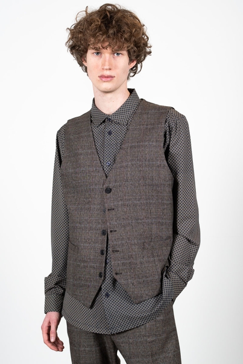 Clean Cut Copenhagen Sebastian XO Waistcoat Dark Grey Check