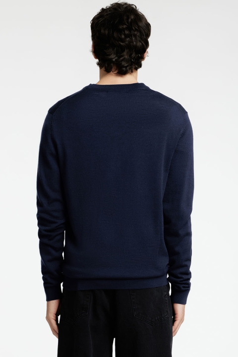 Selected Tray LS Merino Knit Crew Neck Navy Blazer