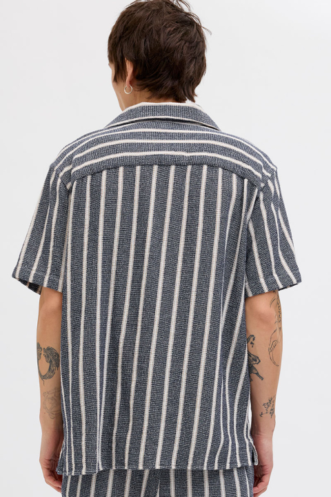 Jack & Jones Coba Stripe Resort Shirt SS Ocean Cavern