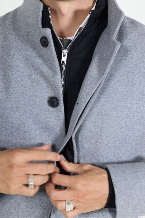 Jack & Jones Harrison Wool Jacket  Light Grey Melange