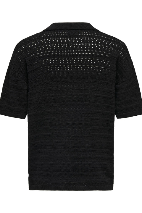 ONLY & SONS Grayson SS Chocket Knit Polo Black