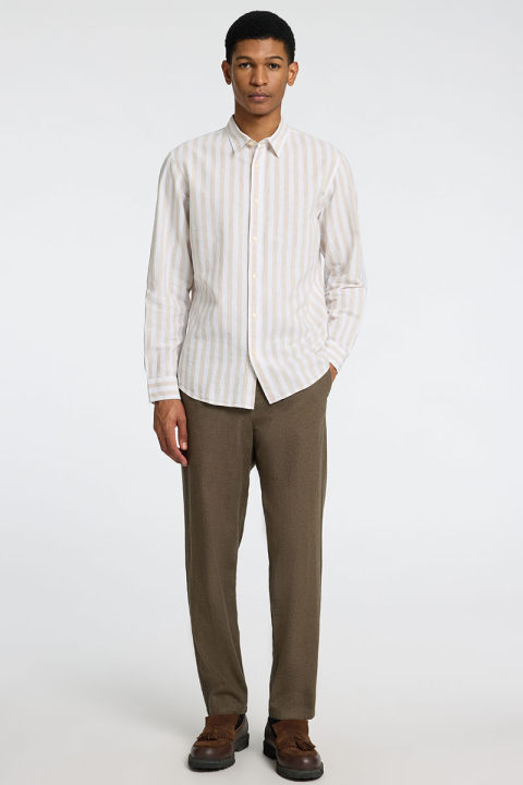 Selected Slim Sun Linen Shirt LS Pure Cashmere Stripe