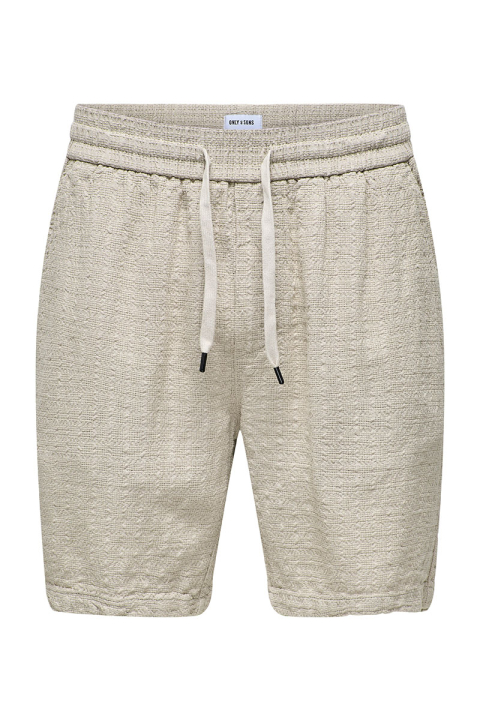 ONLY & SONS Tel Latham Linen Shorts Silver Lining