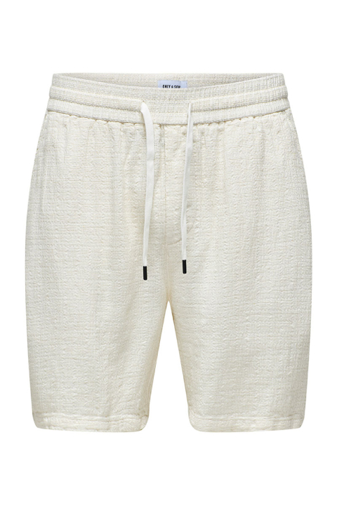 ONLY & SONS Tel Latham Linen Shorts Cloud Dancer