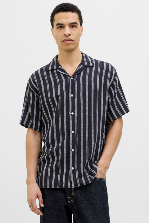 Jack & Jones Enzo Stripe Resort Shirt SS Sky Captain