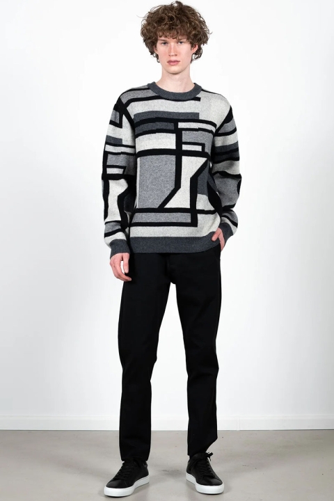 Clean Cut Copenhagen Jones O-Neck Knit Grey mix