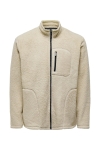 ONLY & SONS Eric Teddy Full Zip High Neck Silver Lining