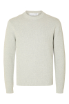 Selected Dane LS Structure Knit Crew Neck Light Grey Melange