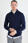 Selected Tray LS Merino Knit Half Zip Navy Blazer