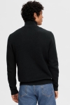 Selected Dane LS Structure Knit Half Zip Black