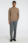 Selected Dane LS Structure Knit Crew Neck Greige