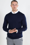 Selected Tray LS Merino Knit Crew Neck Navy Blazer