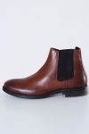 Jack & Jones Wargo Leather Chelsea Boots Cognac