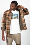 Fat Moose Nathan Cotton Check Overshirt Rust Orange Check