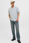 Jack & Jones Enzo Stripe Resort Shirt SS White