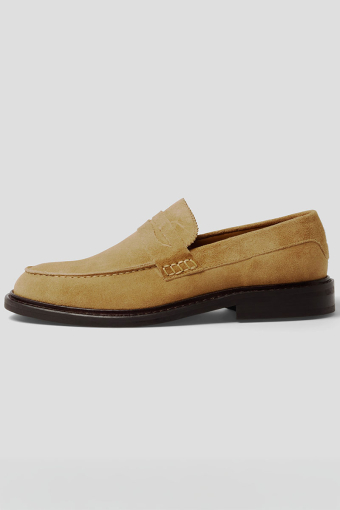 Carter Suede Low Penny Loafer Warm Sand