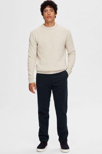 Dane LS Structure Knit Crew Neck Oatmeal