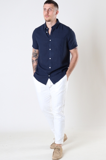 Allan SS Linen Shirt Insignia Blue