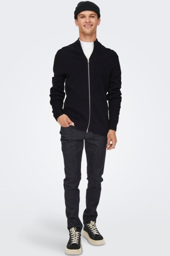 Phil Structure Cardigan Zip Knit Dark Navy