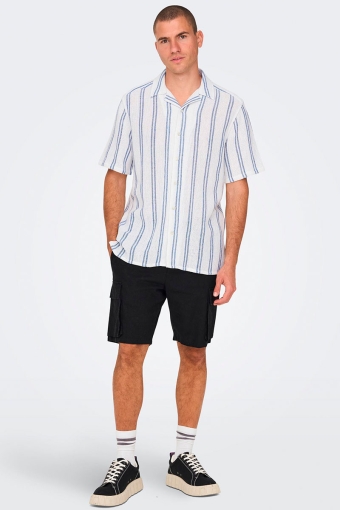 Trev Reg Structure Stripe SS Shirt Cloud Dancer