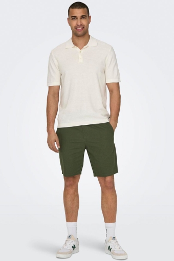 Linus Linen Shorts Olive Night