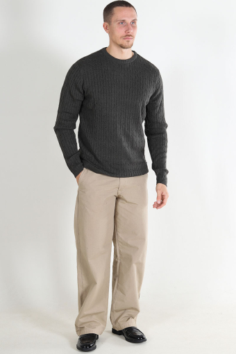 Cable Cotton Knit Army mix