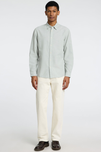 Slim Sun Linen Shirt LS Iceberg Green / White