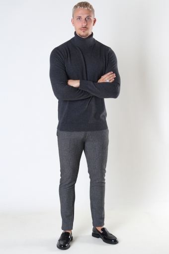 EMIL KNIT ROLL NECK Dark Grey Melange