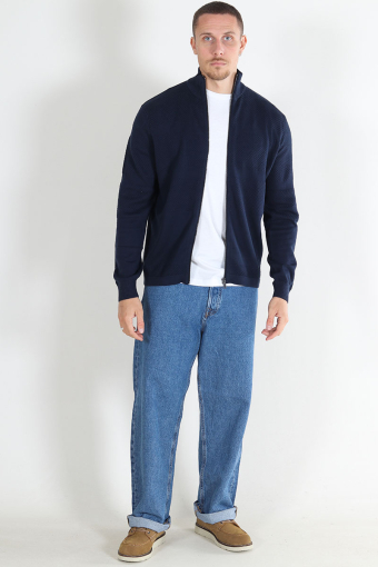 Malik Regular Zip Cardigan Knit Navy Blazer