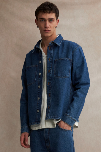 William Overshirt Middle Blue Denim