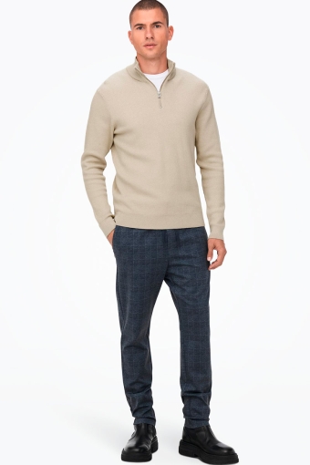 PHIL COTTON HALF ZIP KNIT Silver Lining