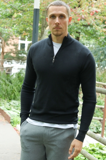 FRANKIE HALF ZIP KNIT Black