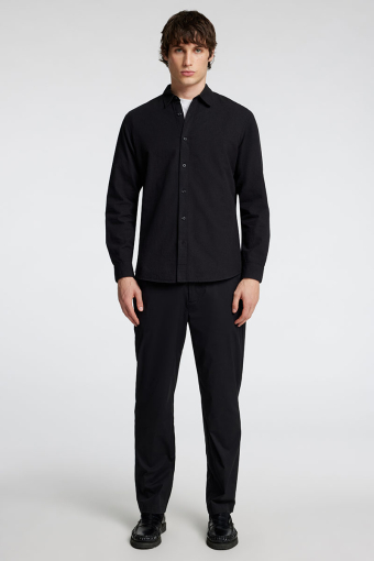 Slim Sun Linen Shirt LS Black