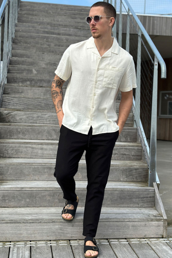 Allan Cuba Linen Shirt Off White