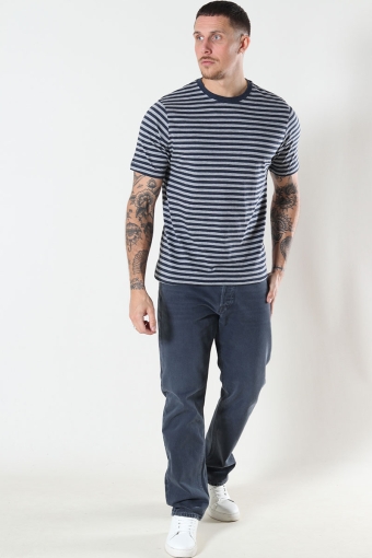 T-skjorte Striped Oxford Grey/Heather Blue