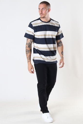 Bradley Cotton Tee Dark Navy Stripes