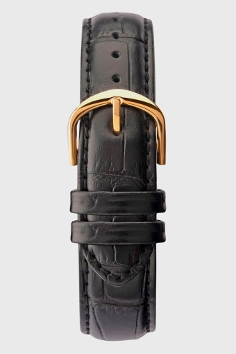 1838 Classic Leather Klokke Black/Gold