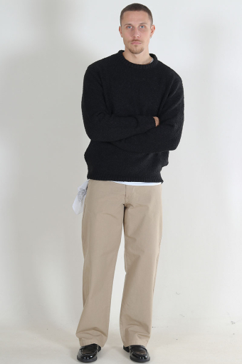 Rory Boucle Crew Knit Black