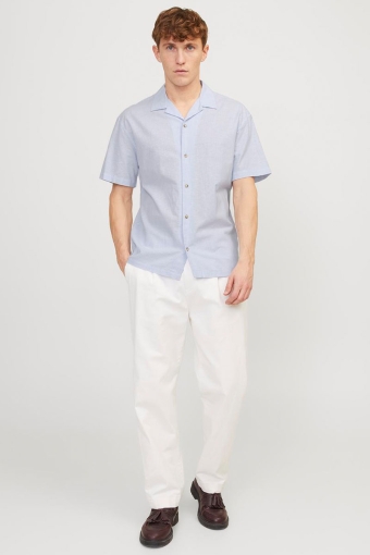 Summer Resort Linen Shirt SS Cashmere Blue Stripe