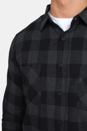 Checked Flanell Skjorte Black/Charcoal