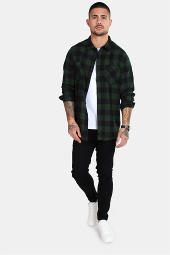 Checked Flanell Skjorte Black/Forest