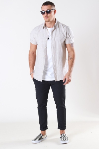 Caiden SS Linen Shirt Chinchilla